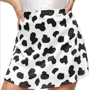 Cow print high waisted skirt